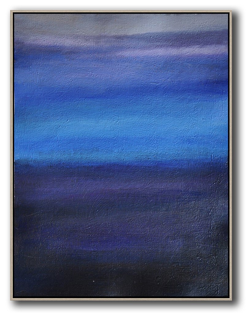 Hand Painted Extra Large Abstract Painting,Oversized Abstract Landscape Painting,Large Canvas Art,Blue,Dark Blue,Grey.etc